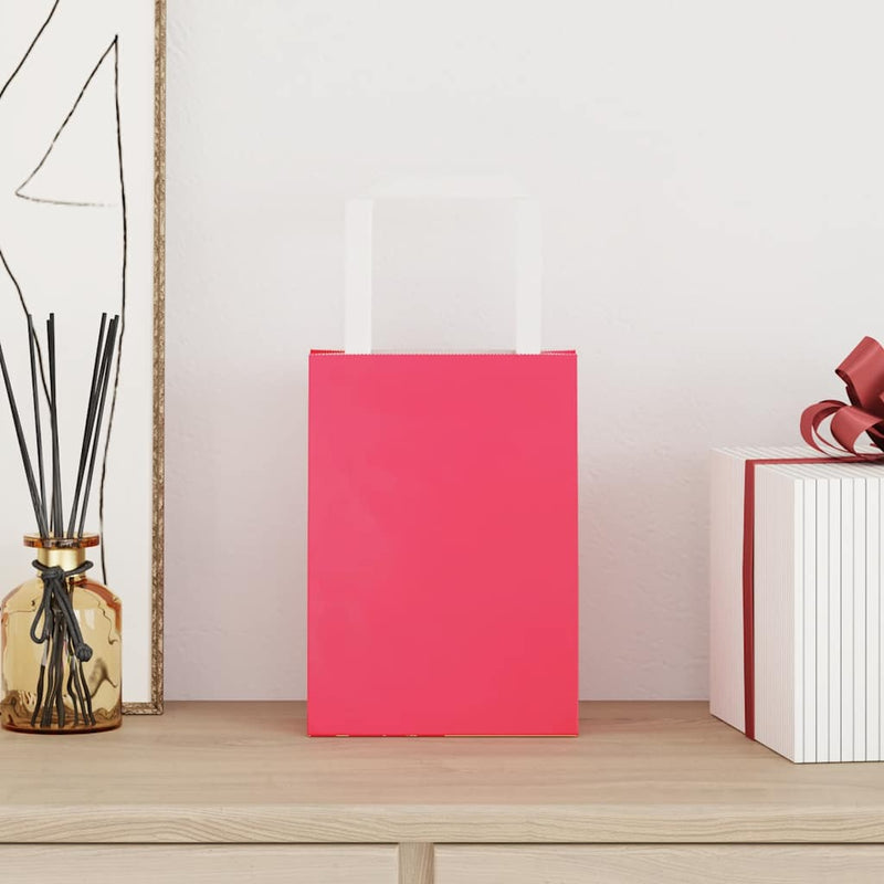 Load image into Gallery viewer, Vidaxl papieren zakken 250 st met hengsels 15x8x21 cm roze
