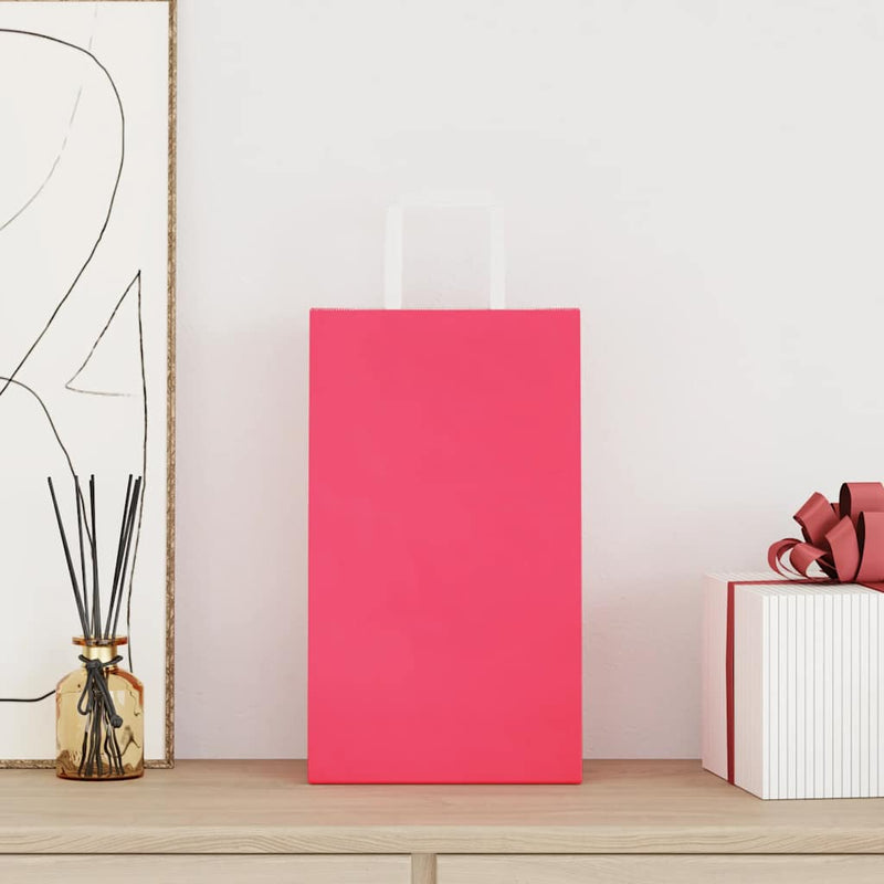 Load image into Gallery viewer, Vidaxl papieren zakken 250 st met hengsels 21x11x36 cm roze
