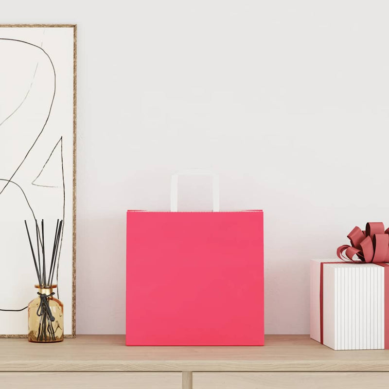 Load image into Gallery viewer, Vidaxl papieren zakken 250 st met hengsels 26x17x25 cm roze

