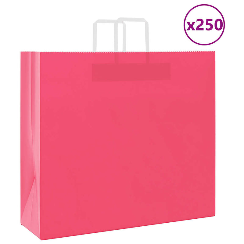 Load image into Gallery viewer, Vidaxl papieren zakken 250 st met hengsels 54x15x49 cm roze
