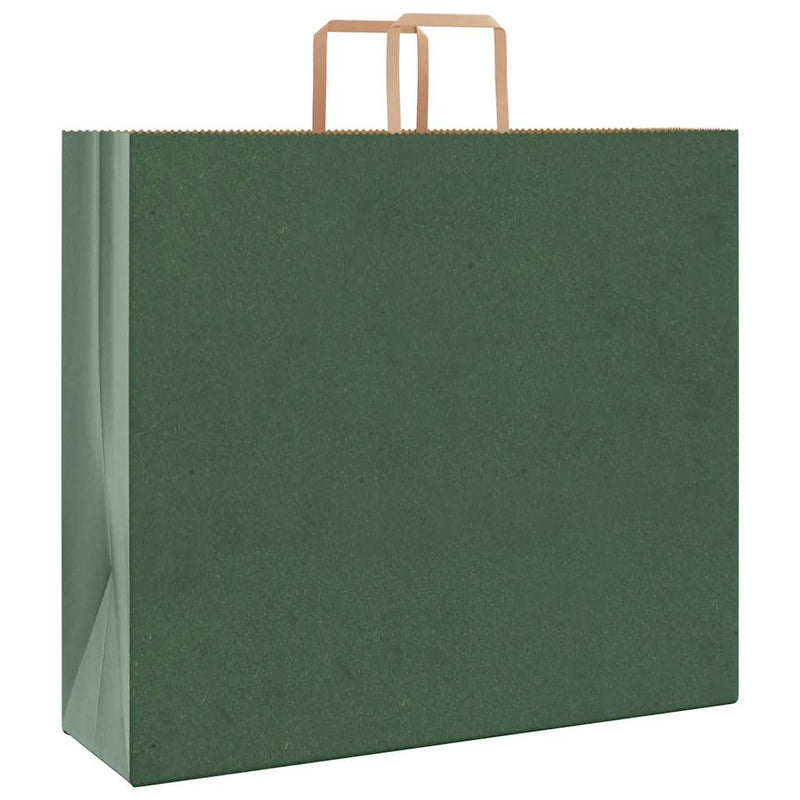 Load image into Gallery viewer, Vidaxl papieren zakken 250 st met hengsels 54x15x49 cm groen
