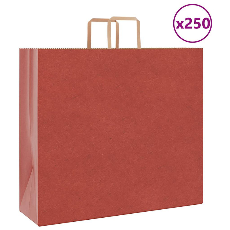 Load image into Gallery viewer, Vidaxl papieren zakken 250 st met hengsels 54x15x49 cm rood

