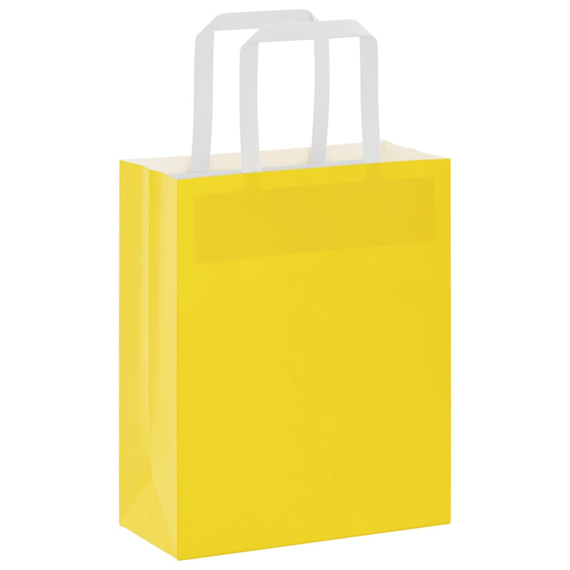 Load image into Gallery viewer, Vidaxl papieren zakken 50 st met hengsels 18x8x22 cm geel
