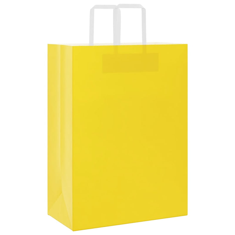 Load image into Gallery viewer, Vidaxl papieren zakken 50 st met hengsels 32x17x44 cm geel
