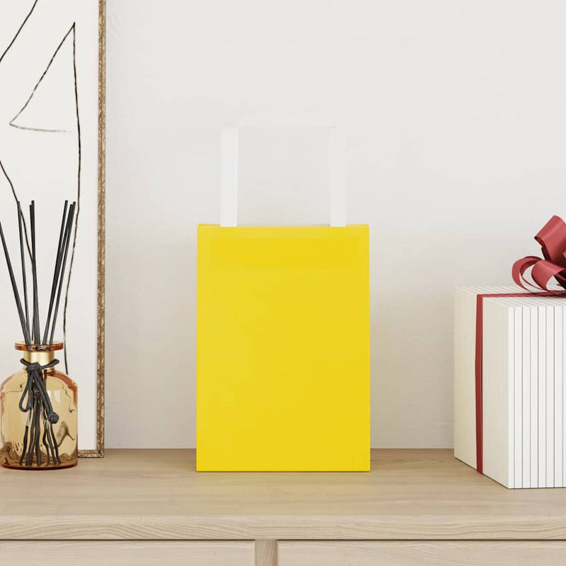 Load image into Gallery viewer, Vidaxl papieren zakken 250 st met hengsels 15x8x21 cm geel
