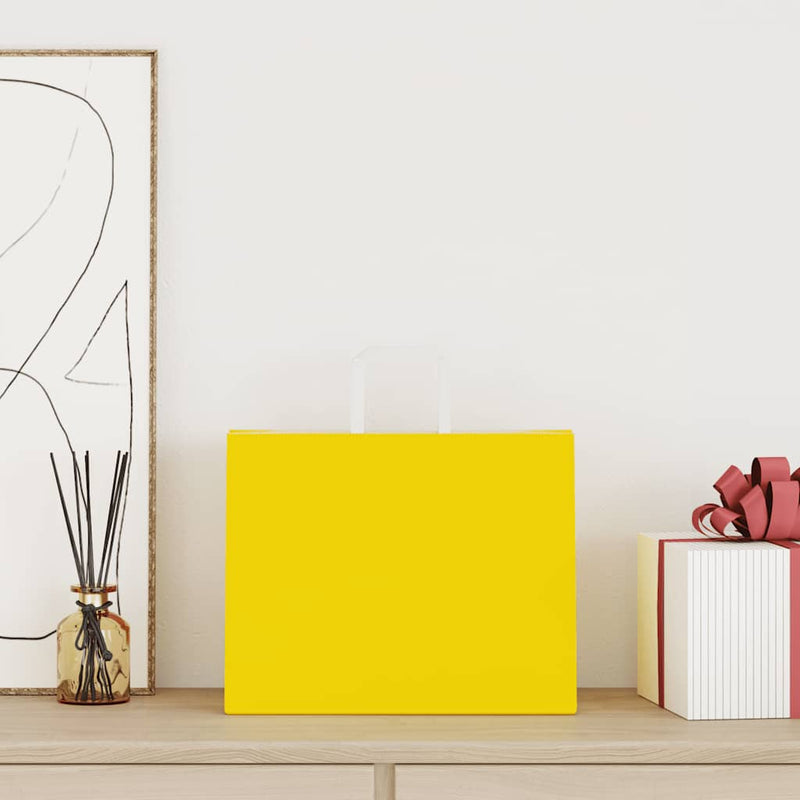 Load image into Gallery viewer, Vidaxl papieren zakken 250 st met hengsels 32x22x24 cm geel

