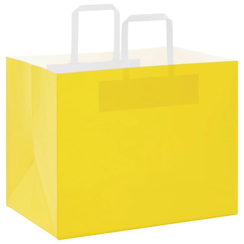 Load image into Gallery viewer, Vidaxl papieren zakken 250 st met hengsels 32x22x24 cm geel
