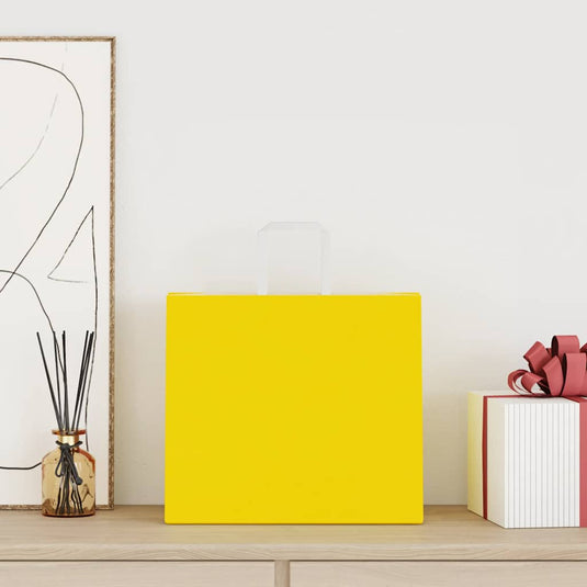 Vidaxl papieren zakken 250 st met hengsels 32x22x28 cm geel