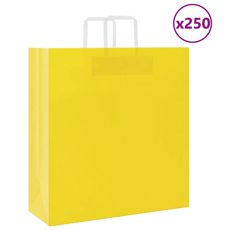 Load image into Gallery viewer, Vidaxl papieren zakken 250 st met hengsels 45x17x48 cm geel
