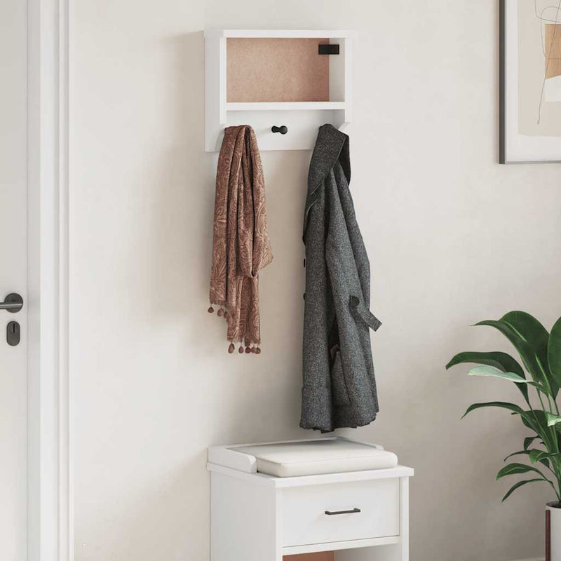Load image into Gallery viewer, Vidaxl wandkapstok sandnes wit 45x12x35 cm massief grenenhout
