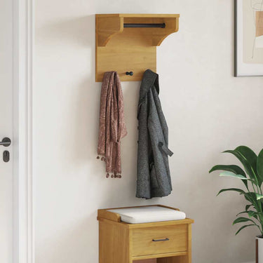 Vidaxl wandkapstok sandnes 43x30x42 cm massief grenenhout