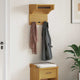 Vidaxl wandkapstok sandnes 43x30x42 cm massief grenenhout