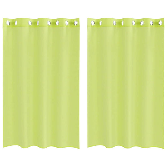 Vidaxl gordijnen voile met doorvoertules 2 st 140x175 cm appelgroen