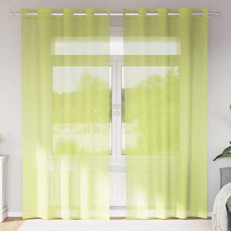 Load image into Gallery viewer, Vidaxl gordijnen voile met doorvoertules 2 st 140x225 cm appelgroen
