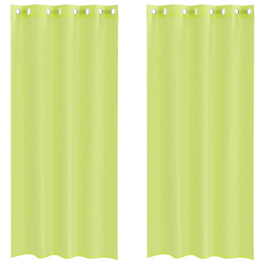 Vidaxl gordijnen voile met doorvoertules 2 st 140x245 cm appelgroen