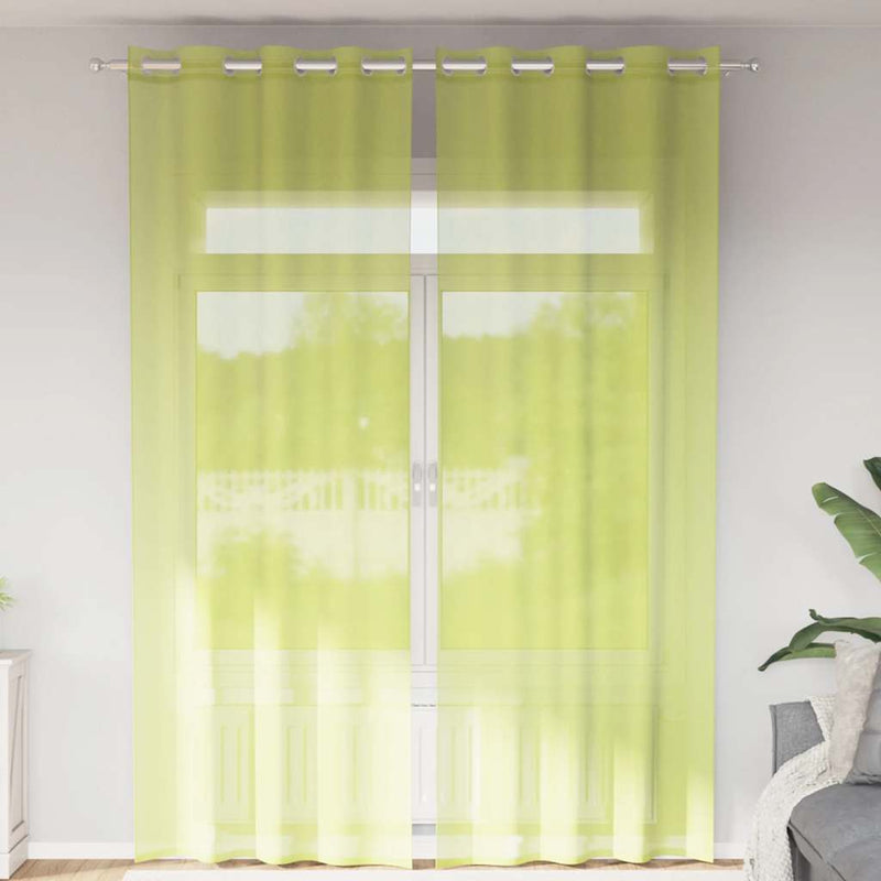 Load image into Gallery viewer, Vidaxl gordijnen voile met doorvoertules 2 st 140x260 cm appelgroen
