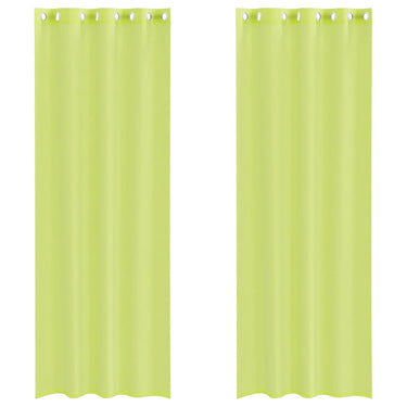 Vidaxl voile gordijnen met doorvoertules 2 st 140x300 cm appelgroen