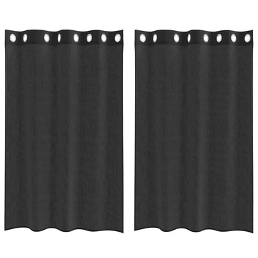 Vidaxl gordijnen voile met doorvoertules 2 st 140x175 cm zwart