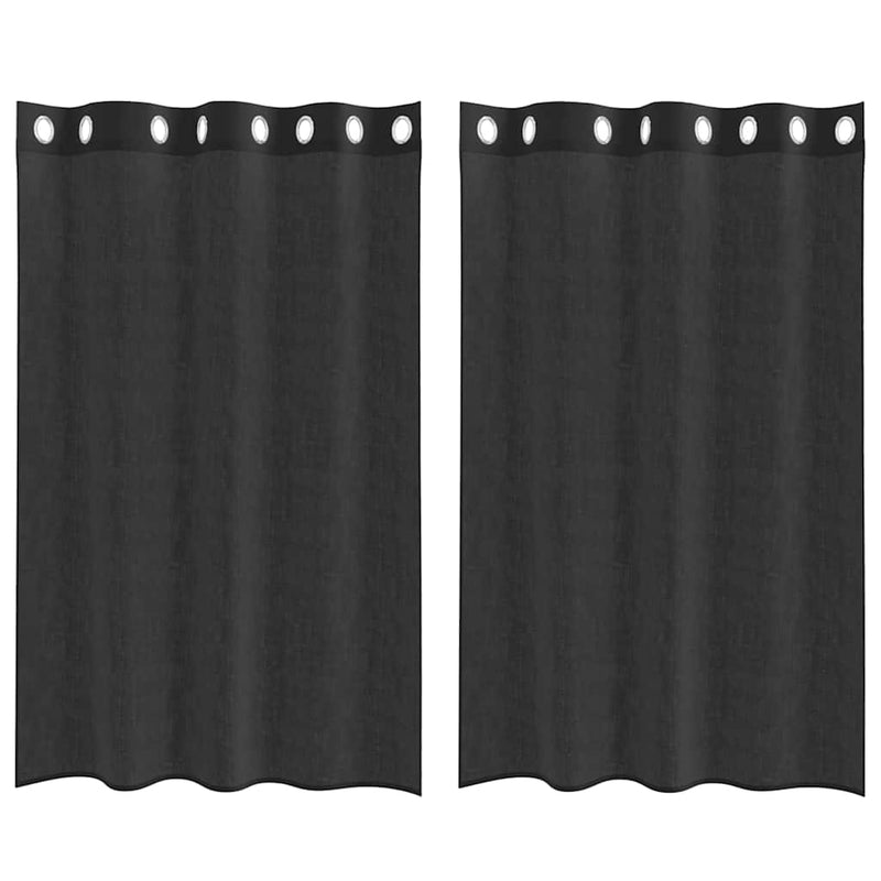 Load image into Gallery viewer, Vidaxl gordijnen voile met doorvoertules 2 st 140x175 cm zwart
