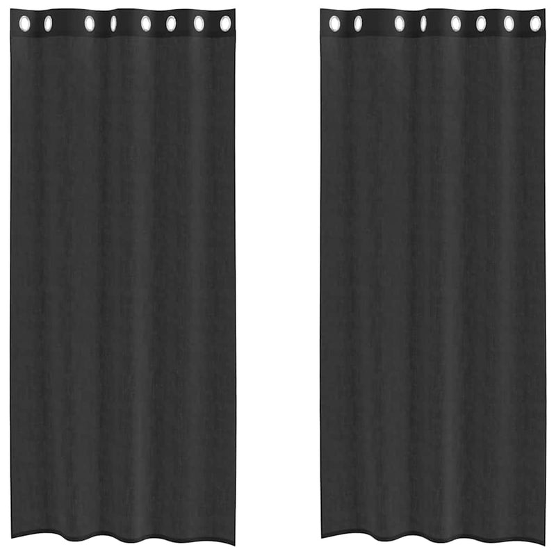 Load image into Gallery viewer, Vidaxl gordijnen voile met doorvoertules 2 st 140x245 cm zwart
