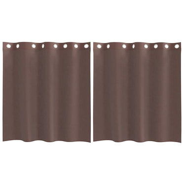 Vidaxl gordijnen voile met doorvoertules 2 st 140x140 cm bruin