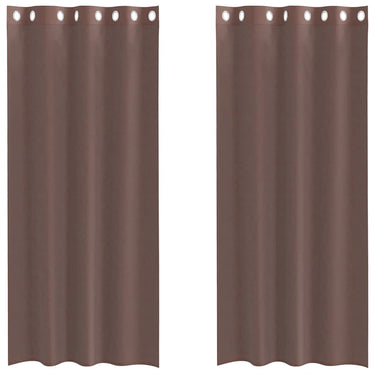 Vidaxl gordijnen voile met doorvoertules 2 st 140x225 cm bruin