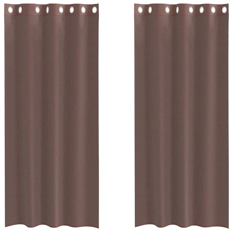 Load image into Gallery viewer, Vidaxl gordijnen voile met doorvoertules 2 st 140x225 cm bruin

