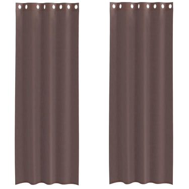 Vidaxl gordijnen voile met doorvoertules 2 st 140x300 cm bruin