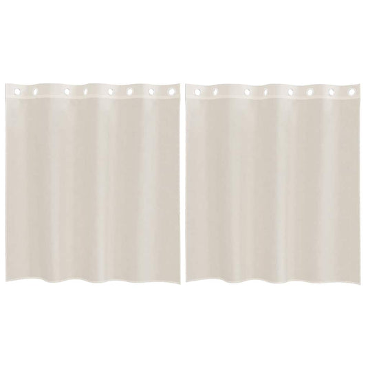 Vidaxl gordijnen voile met doorvoertules 2 st 140x140 cm crèmekleurig