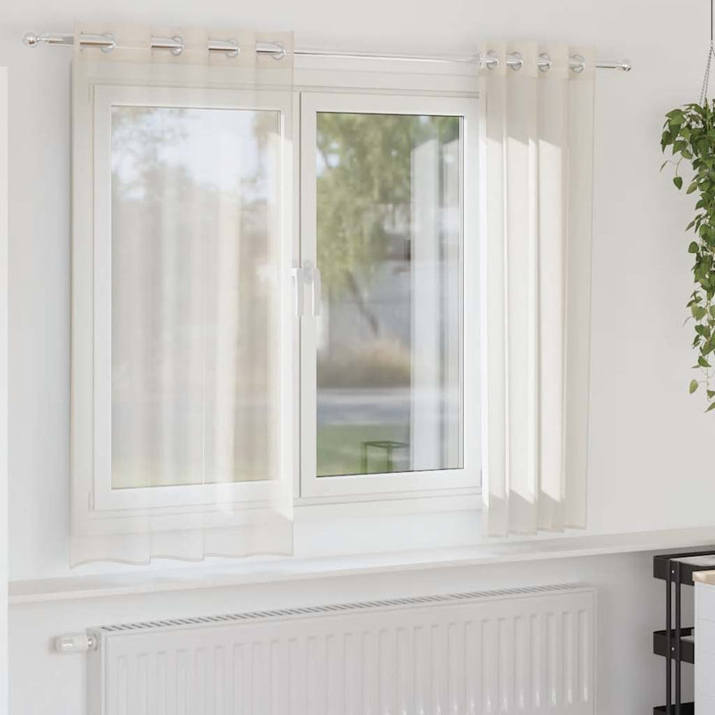 Load image into Gallery viewer, Vidaxl gordijnen voile met doorvoertules 2 st 140x140 cm crèmekleurig
