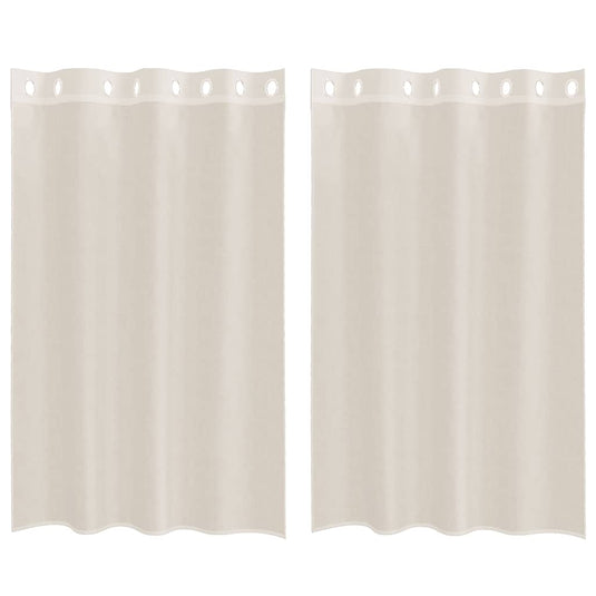 Vidaxl gordijnen voile met doorvoertules 2 st 140x175 cm crèmekleurig