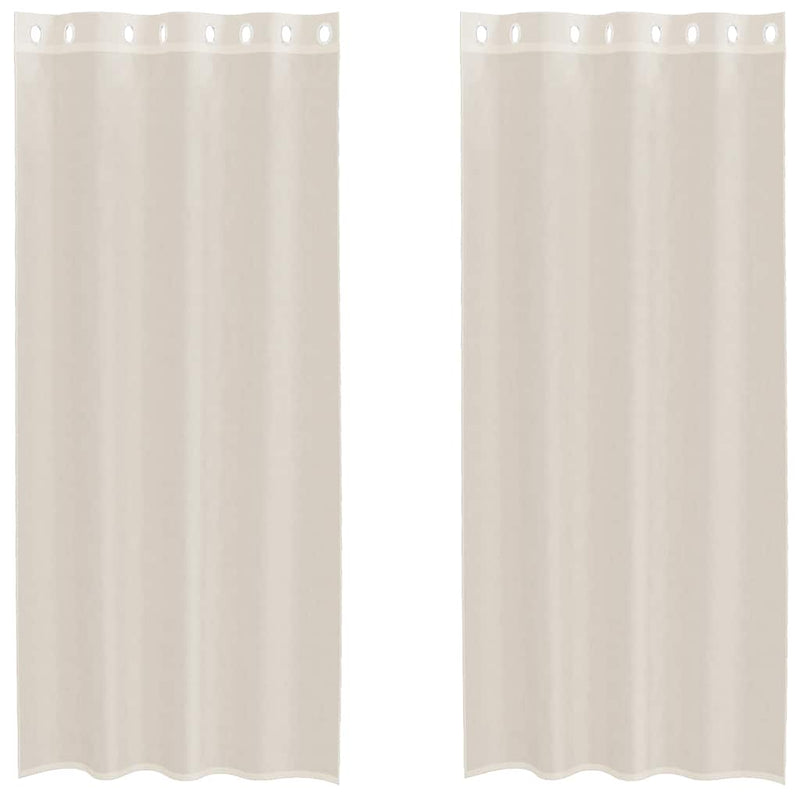 Load image into Gallery viewer, Vidaxl gordijnen voile met doorvoertules 2 st 140x225 cm crèmekleurig
