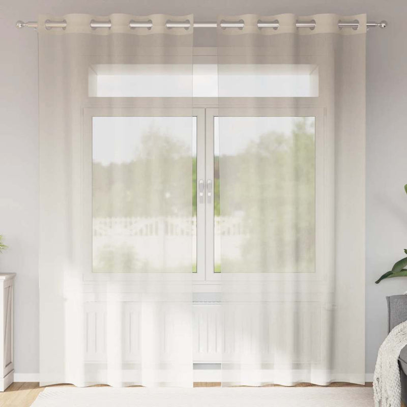 Load image into Gallery viewer, Vidaxl gordijnen voile met doorvoertules 2 st 140x225 cm crèmekleurig

