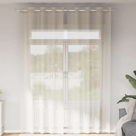 Vidaxl gordijnen voile met doorvoertules 2 st 140x300 cm crème