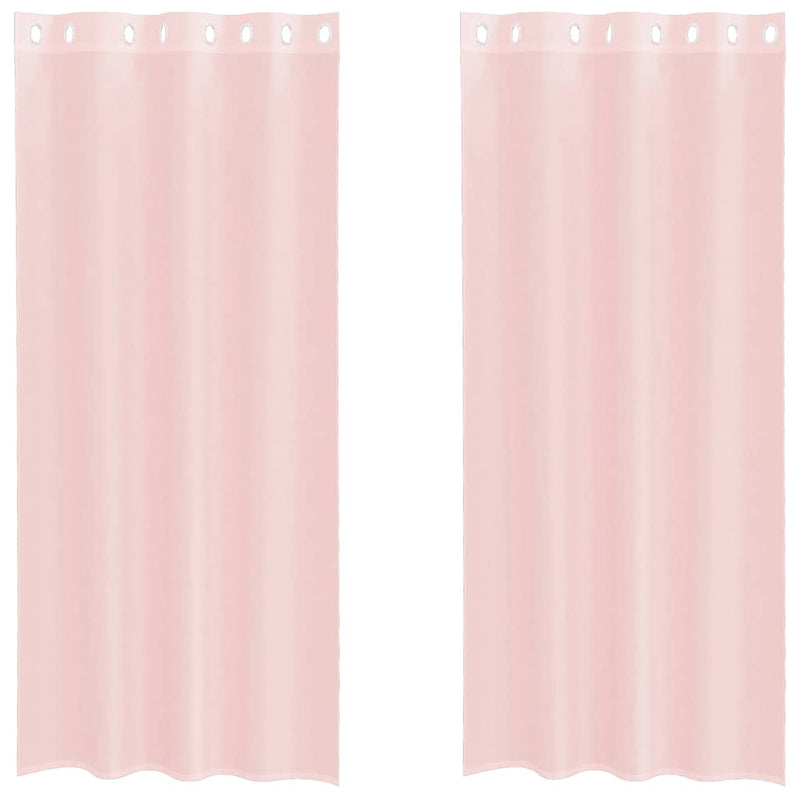 Load image into Gallery viewer, Vidaxl gordijnen voile met doorvoertules 2 st 140x225 cm lichtroze

