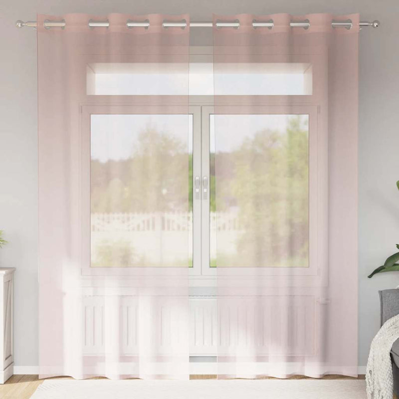 Load image into Gallery viewer, Vidaxl gordijnen voile met doorvoertules 2 st 140x225 cm lichtroze
