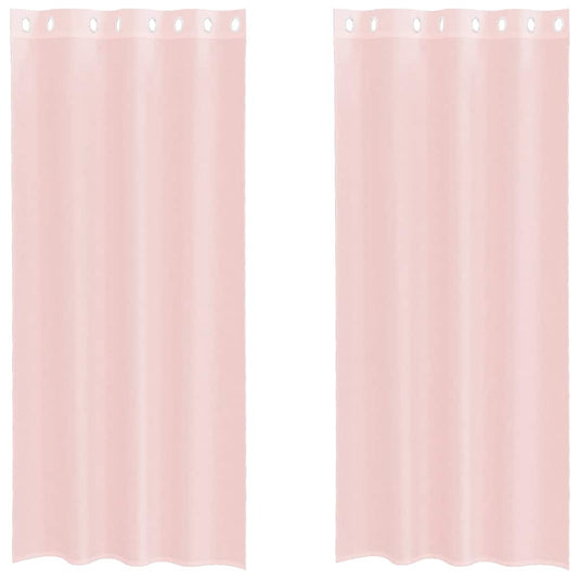 Vidaxl gordijnen voile met doorvoertules 2 st 140x245 cm lichtroze