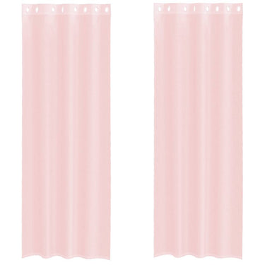 Vidaxl gordijnen voile met doorvoertules 2 st 140x260 cm lichtroze