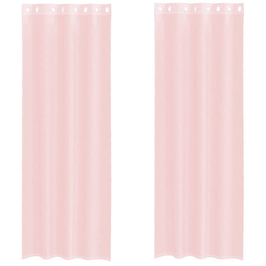 Vidaxl gordijnen voile met doorvoertules 2 st 140x260 cm lichtroze