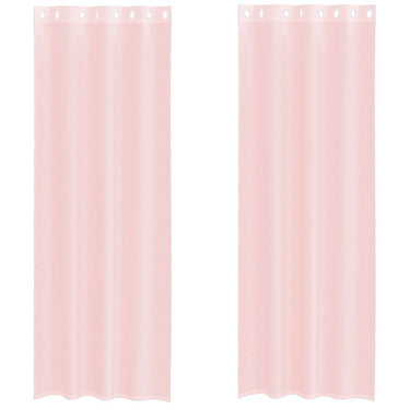 Vidaxl gordijnen voile met doorvoertules 2 st 140x300 cm lichtroze
