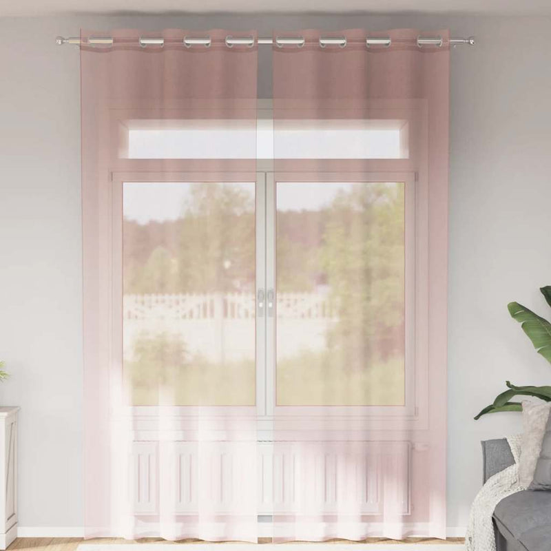 Load image into Gallery viewer, Vidaxl gordijnen voile met doorvoertules 2 st 140x300 cm lichtroze
