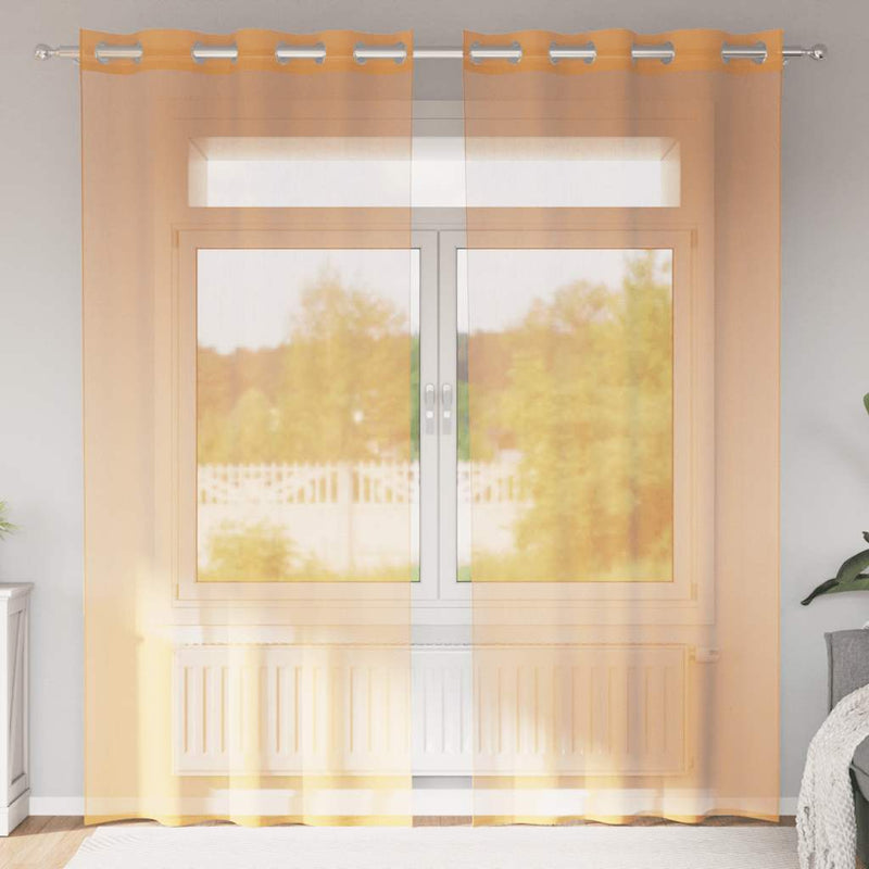 Load image into Gallery viewer, Vidaxl gordijnen met doorvoertules 2 st 140x225 cm oranje
