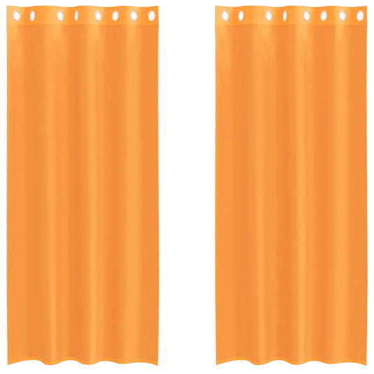 Vidaxl gordijnen voile met doorvoertules 2 st 140x245 cm oranje