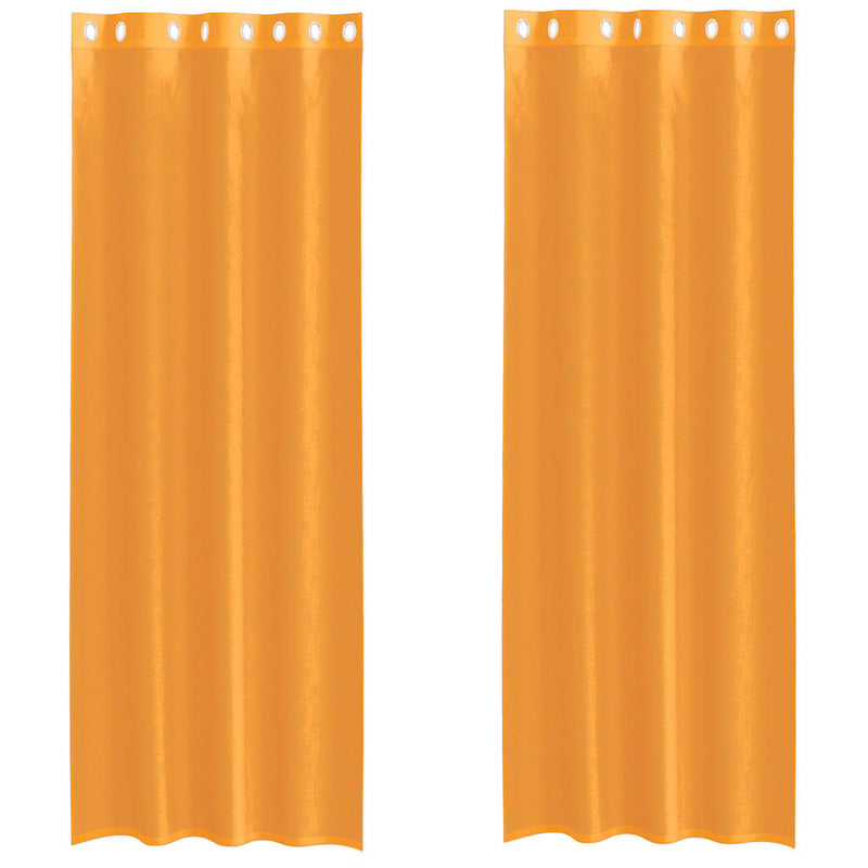 Load image into Gallery viewer, Vidaxl gordijnen voile met doorvoertules 2 st 140x300 cm oranje
