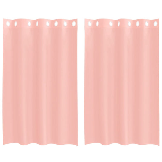 Vidaxl gordijnen voile met doorvoertules 2 st 140x175 cm roze