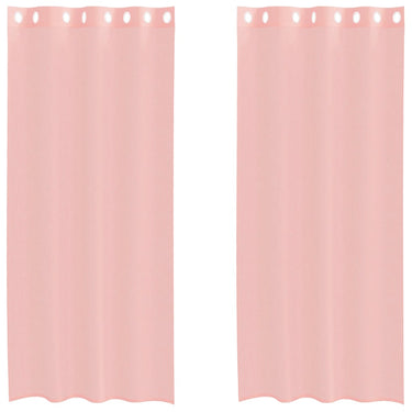 Vidaxl gordijnen met doorvoertules 2 st 140x225 cm roze