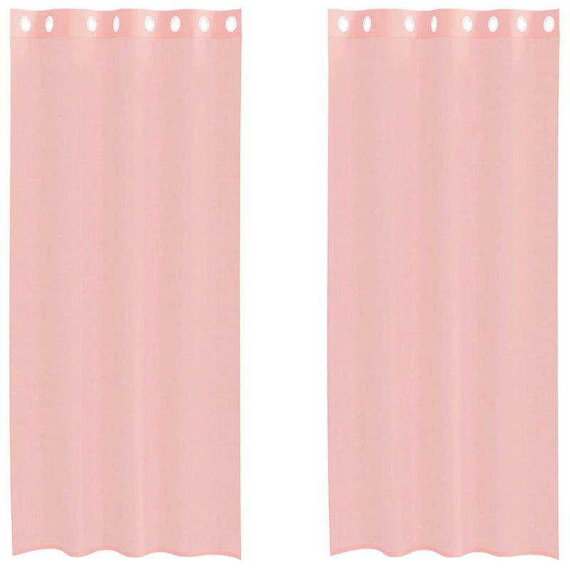 Load image into Gallery viewer, Vidaxl gordijnen met doorvoertules 2 st 140x225 cm roze
