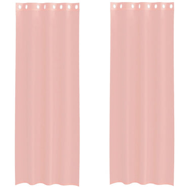 Vidaxl gordijnen voile met doorvoertules 2 st 140x260 cm roze