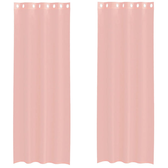 Vidaxl gordijnen voile met doorvoertules 2 st 140x260 cm roze