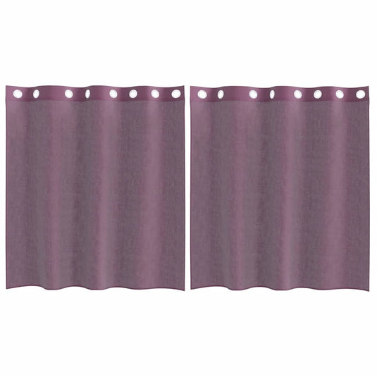 Vidaxl gordijnen voile met doorvoertules 2 st paars 140x140 cm